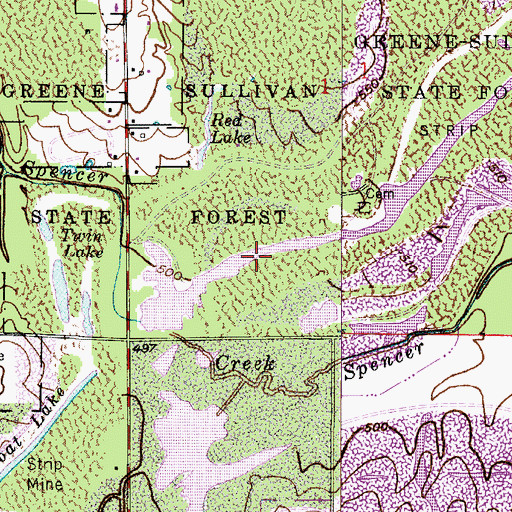 Topographic Map of More Lake, IN