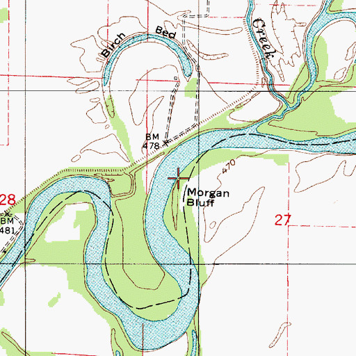 Topographic Map of Morgan Hill, IN