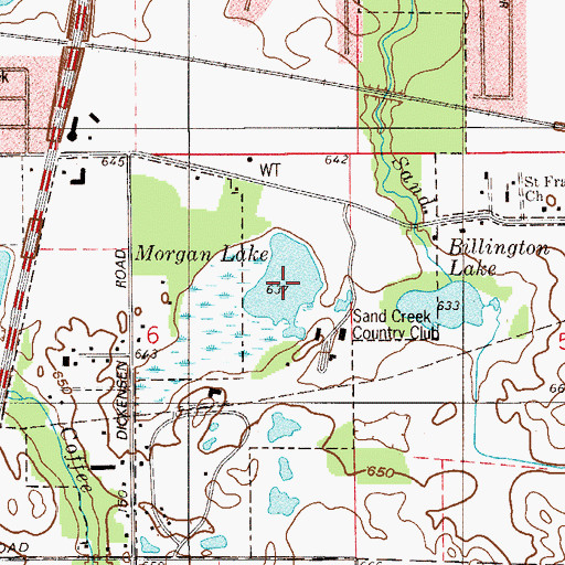Topographic Map of Morgan Lake, IN