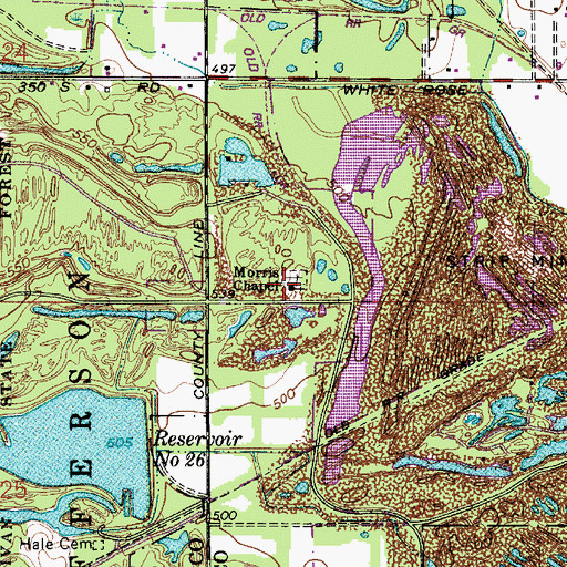 Topographic Map of Morris Chapel, IN