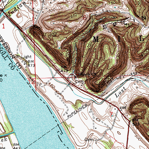 Topographic Map of Morris Church, IN