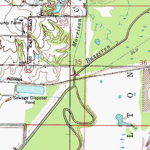 Topographic Map of Morrison Creek, IN