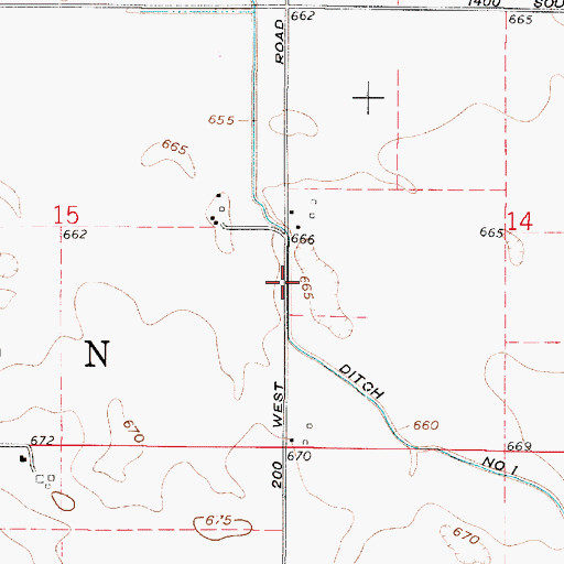 Topographic Map of Morrison Ditch Number One, IN