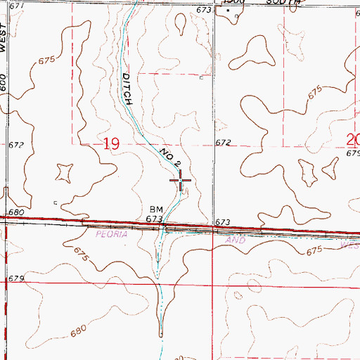 Topographic Map of Morrison Ditch Number Two, IN