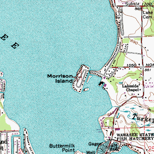Topographic Map of Morrison Island, IN