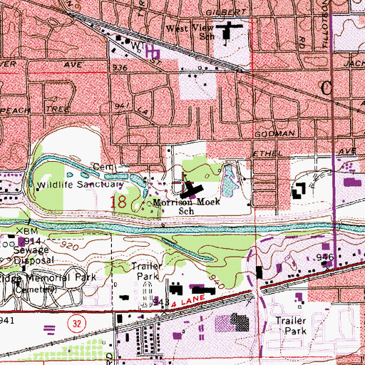 Topographic Map of Morrison Mock Elementary School, IN
