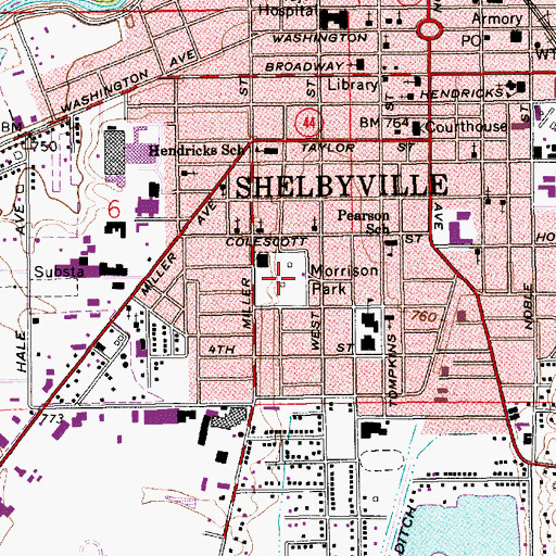Topographic Map of Morrison Park, IN