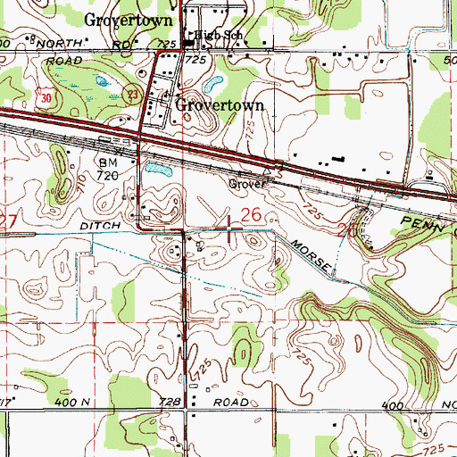 Topographic Map of Morse Ditch, IN