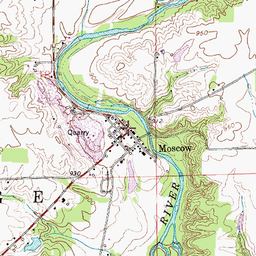 Topographic Map of Moscow, IN