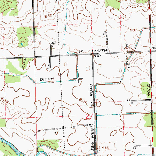 Topographic Map of Moser Ditch, IN