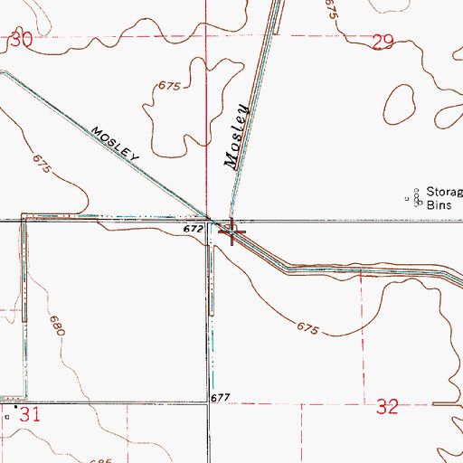 Topographic Map of Mosley Branch, IN