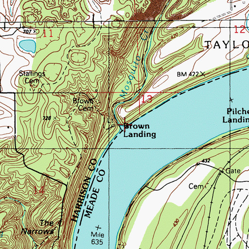 Topographic Map of Mosquito Creek, IN