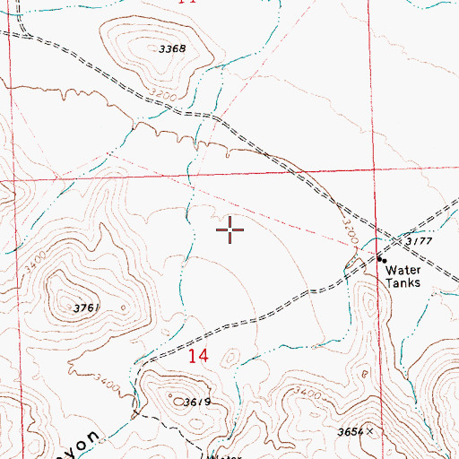 Topographic Map of Elements Canyon, AZ