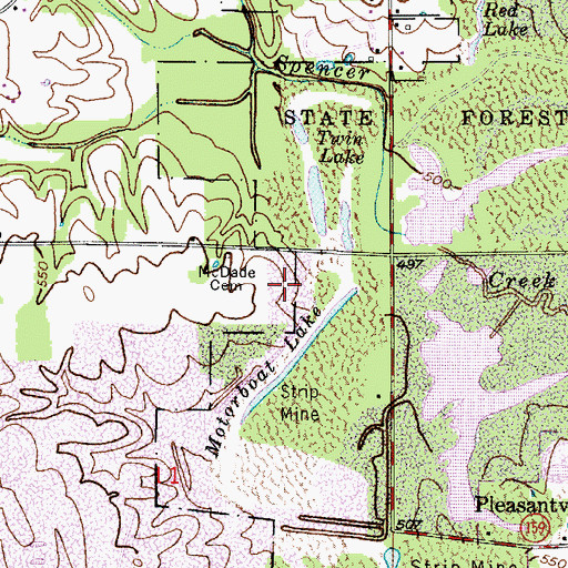 Topographic Map of Motorboat Lake, IN