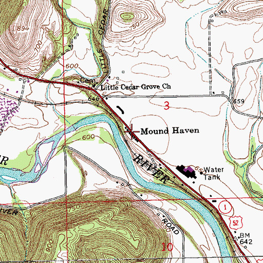 Topographic Map of Mound Haven, IN