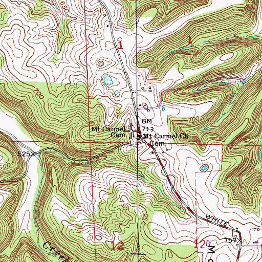 Topographic Map of Mount Carmel Cemetery, IN