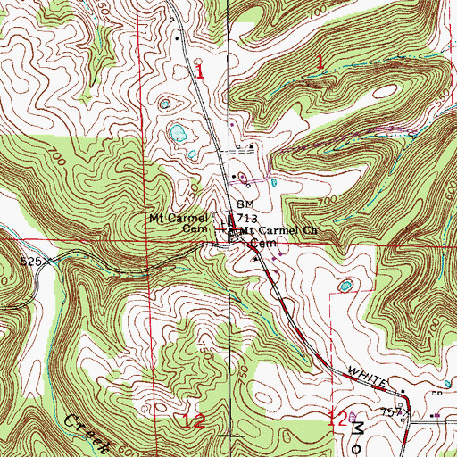 Topographic Map of Mount Carmel Church, IN