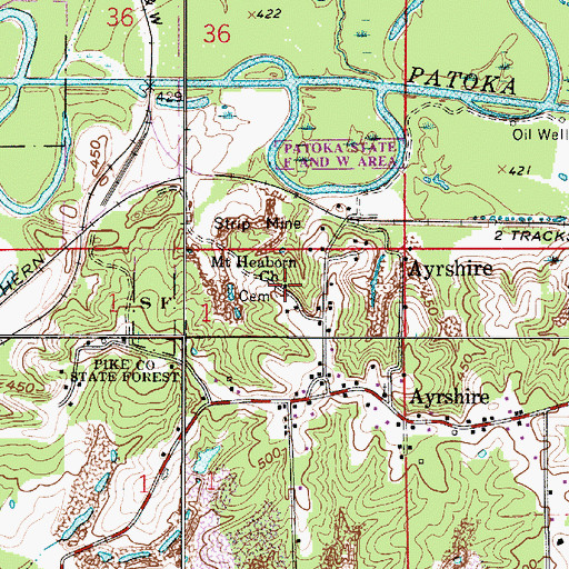 Topographic Map of Mount Heaborn Church, IN