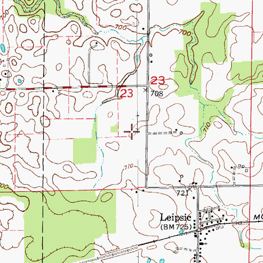 Topographic Map of Mount Hebron Church, IN
