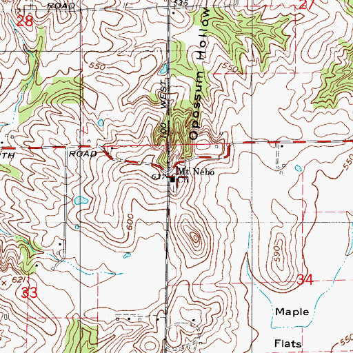 Topographic Map of Mount Nebo Church, IN