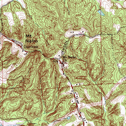 Topographic Map of Mount Nebo Church, IN