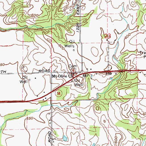 Topographic Map of Mount Olive Church, IN