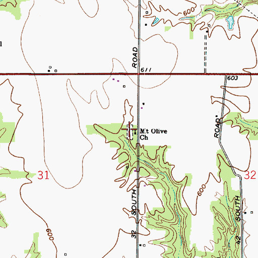 Topographic Map of Mount Olive Church, IN