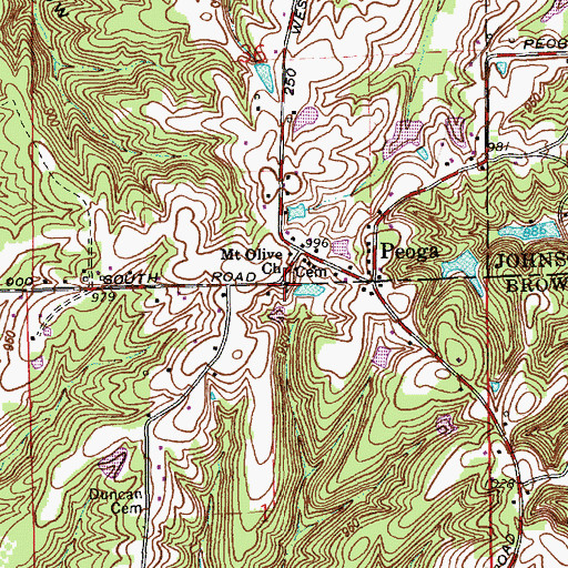 Topographic Map of Mount Olive Church, IN