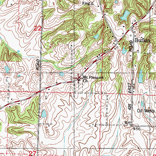 Topographic Map of Mount Pleasant Church, IN