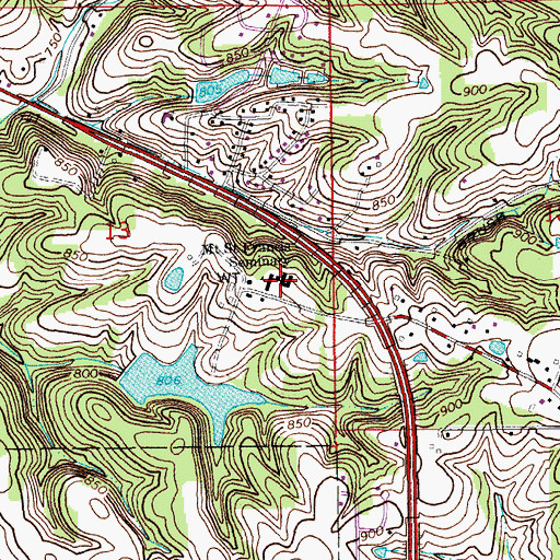 Topographic Map of Mount Saint Francis Seminary, IN