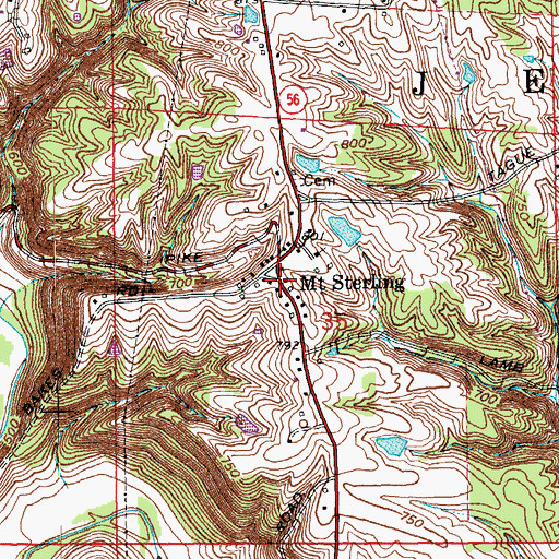 Topographic Map of Mount Sterling, IN