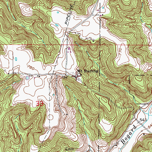Topographic Map of Mount Sterling Church, IN