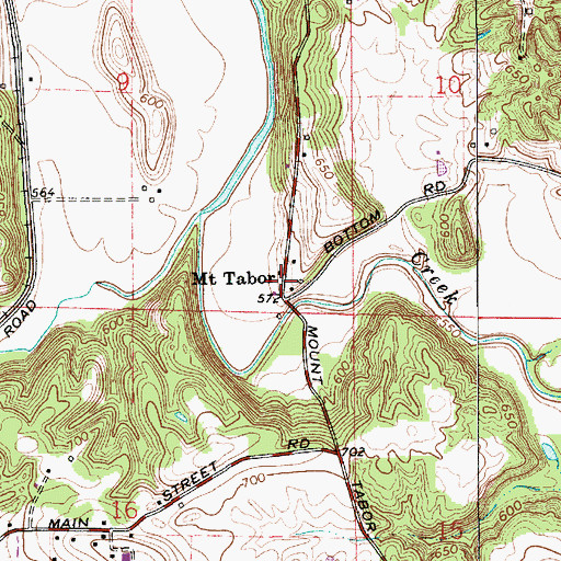 Topographic Map of Mount Tabor, IN