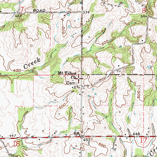 Topographic Map of Mount Tabor Church, IN