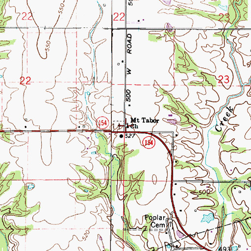 Topographic Map of Mount Tabor Church, IN