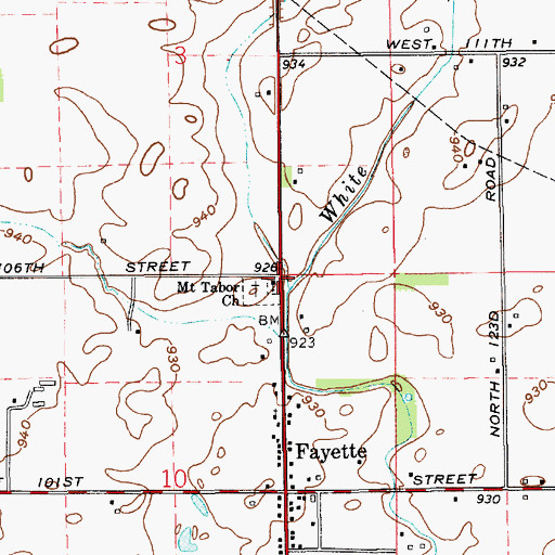 Topographic Map of Mount Tabor Church, IN