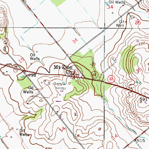 Topographic Map of Mount Zion Church, IN