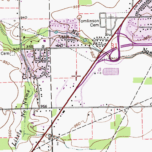 Topographic Map of Mount Zion Church, IN