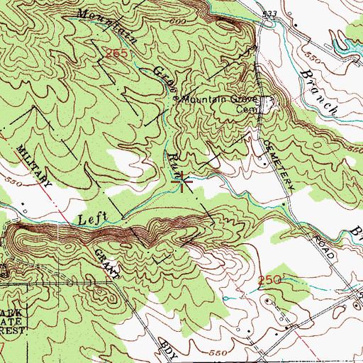 Topographic Map of Mountain Grove, IN
