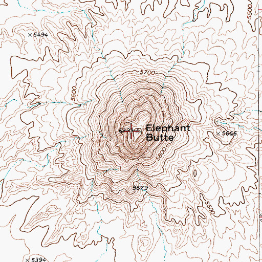 Topographic Map of Elephant Butte, AZ