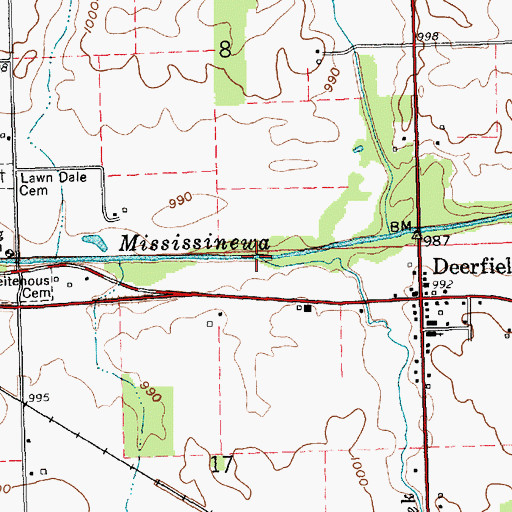Topographic Map of Mud Creek, IN
