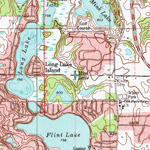 Topographic Map of Mud Lake, IN