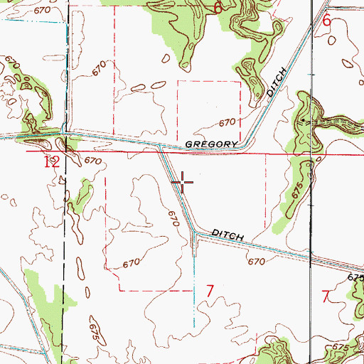 Topographic Map of Mud Lake Ditch, IN