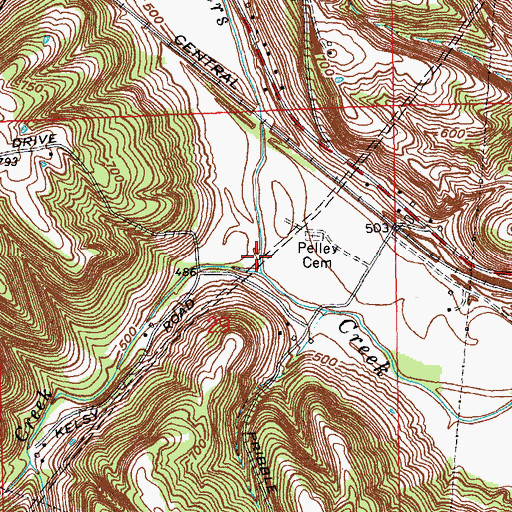 Topographic Map of Mud Lick Creek, IN