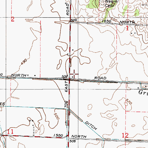Topographic Map of Mud Pike Church, IN