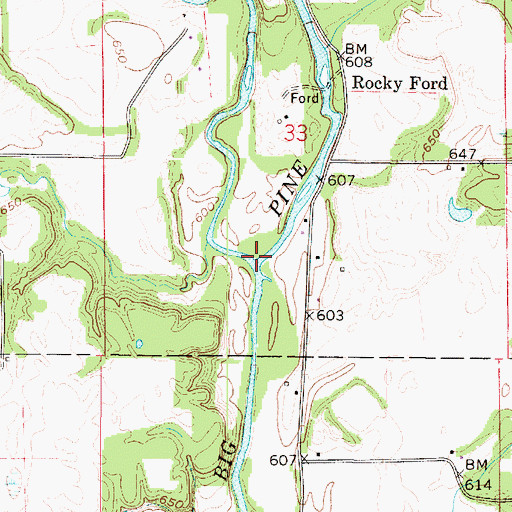 Topographic Map of Mud Pine Creek, IN