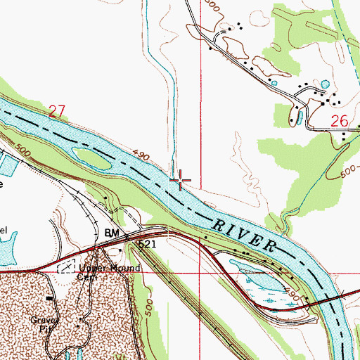 Topographic Map of Mud Run, IN