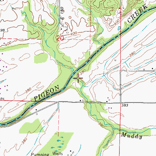 Topographic Map of Muddy Creek, IN