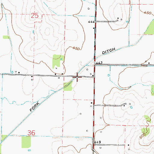 Topographic Map of Muddy Ditch, IN