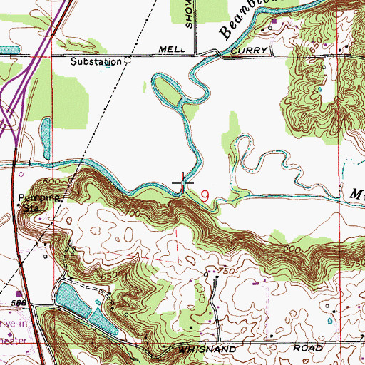 Topographic Map of Muddy Fork, IN